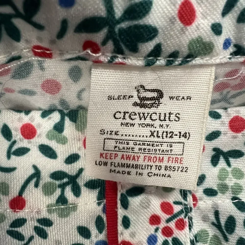 Crewcuts Sleepwear Nightgown Girls XL 12-14 White Floral Button Front Ruffle‎ PJ